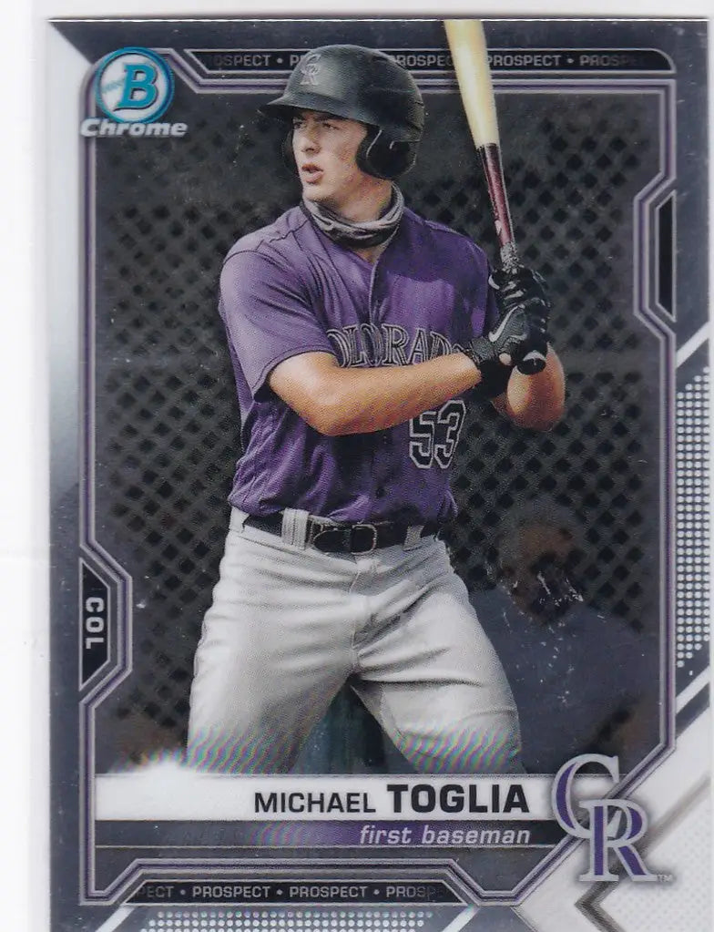 2021 Bowman Chrome #BCP-137 Michael Toglia Colorado Rockies