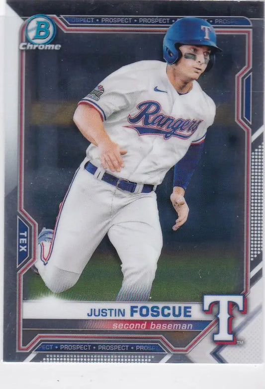 2021 Bowman Chrome #BCP-41 Justin Foscue Colorado Rockies - Baseball Card Single