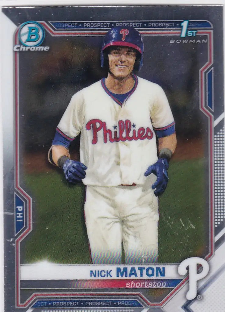 2021 Bowman Chrome #BCP-5 Nick Maton Bowman 1st Philadelphia Phillies