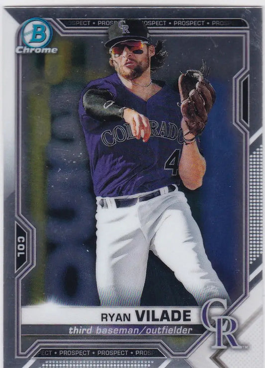 2021 Bowman Chrome #BCP-68 Ryan Vilade Colorado Rockies - Baseball Card Single