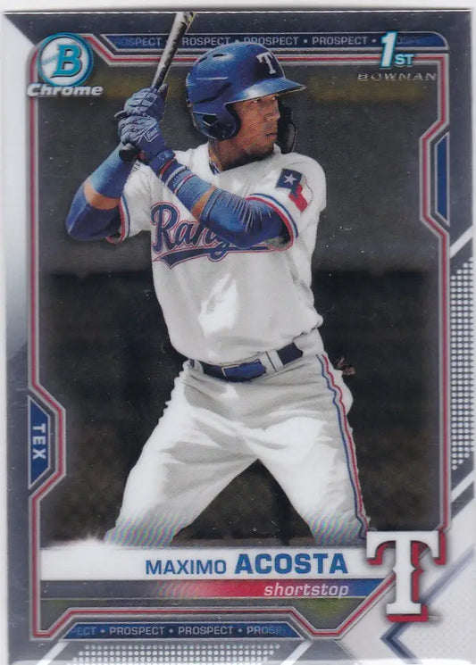 2021 Bowman Chrome #BCP-7 Maximo Acosta Bowman 1st Texas Rangers - Baseball Card Single
