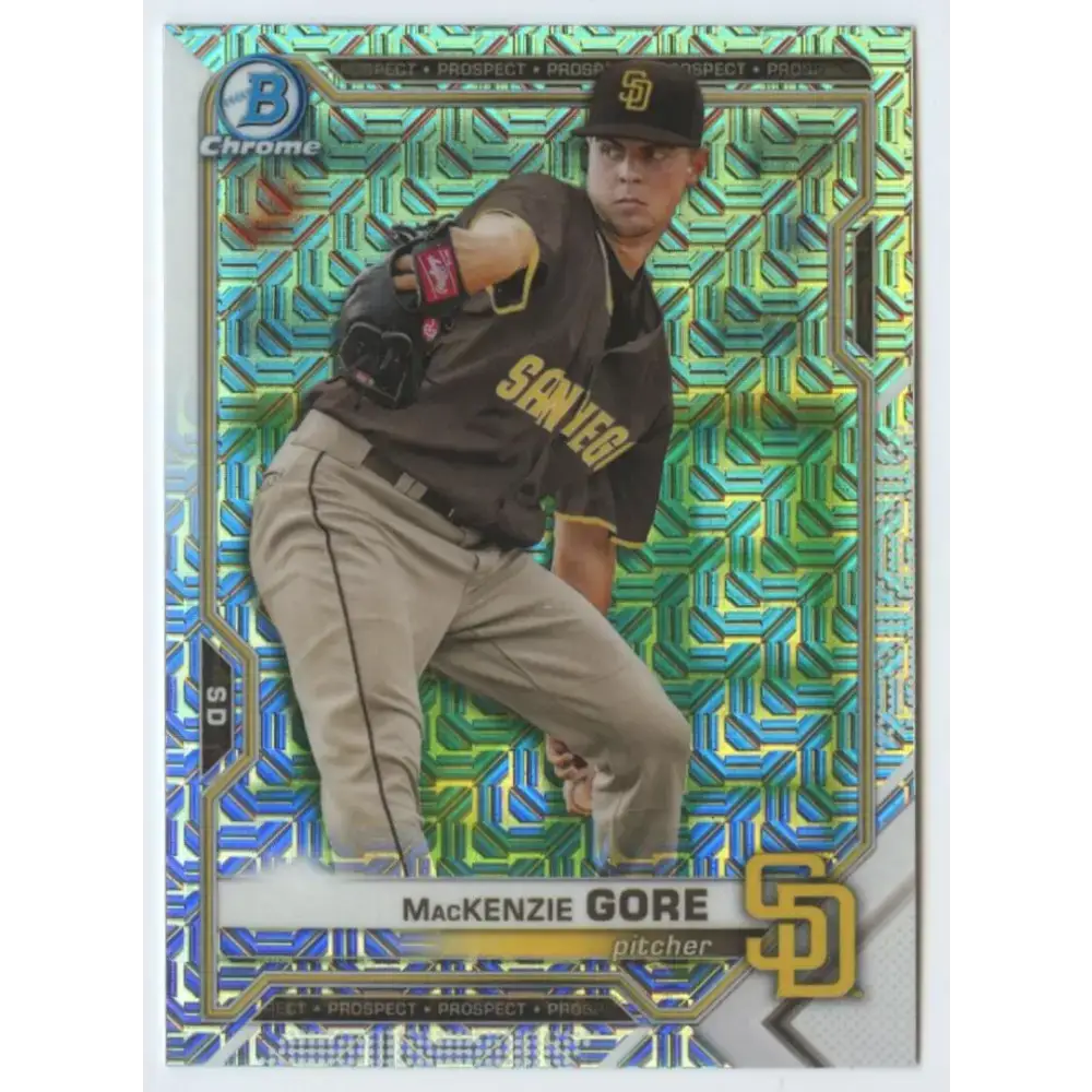 2021 Bowman Chrome Mega Box Mojo Refractor #BCP-105 MacKenzie Gore NM-MT San Diego Padres Baseball Card