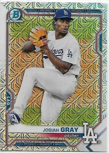 2021 Bowman Chrome Mega Box Mojo Refractor #BCP-198 Josiah Gray NM-MT Dodgers - Baseball Card Single