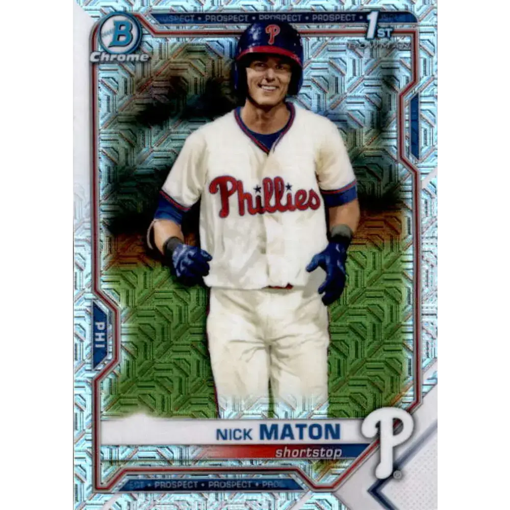 2021 Bowman Chrome Mega Box Mojo Refractor #BCP-5 Nick Maton NM-MT Philadelphia Phillies Baseball Card