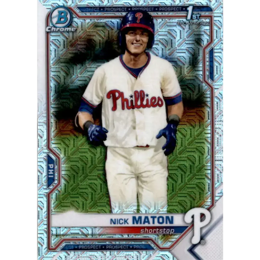 2021 Bowman Chrome Mega Box Mojo Refractor #BCP-5 Nick Maton NM-MT Philadelphia Phillies Baseball Card