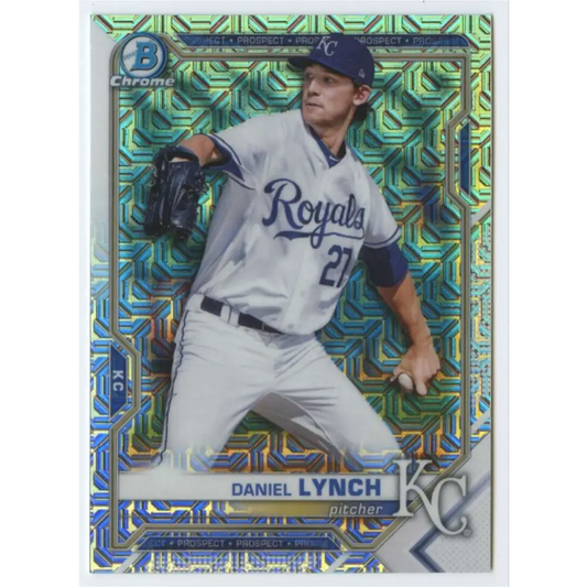 2021 Bowman Chrome Mega Box Mojo Refractor #BCP-54 Daniel Lynch NM-MT Kansas City Royals Baseball Card Image 1