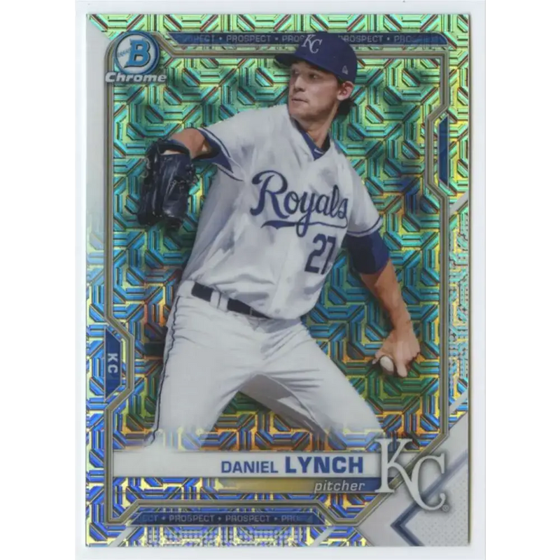 2021 Bowman Chrome Mega Box Mojo Refractor #BCP-54 Daniel Lynch NM-MT Kansas City Royals Baseball Card - Baseball Card