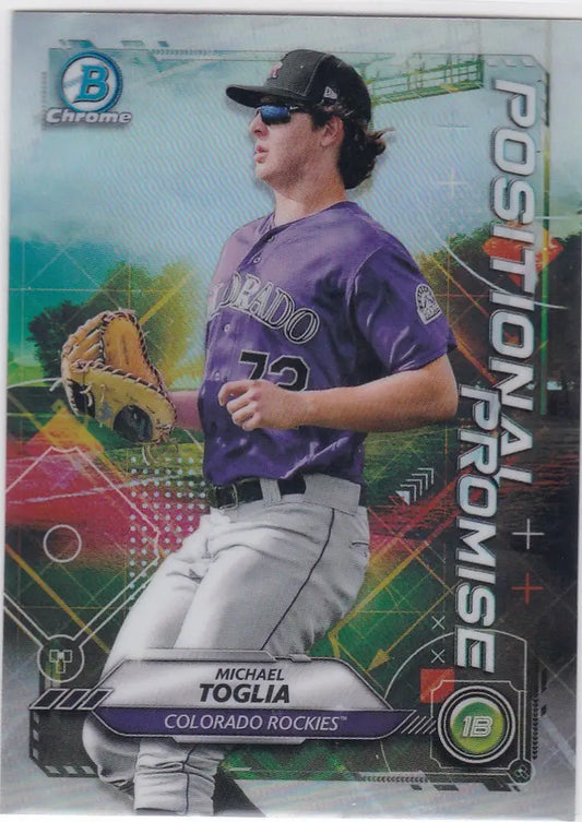 2021 Bowman Chrome #POS-MT Positional Promise Michael Toglia Colorado Rockies - Baseball Card Single