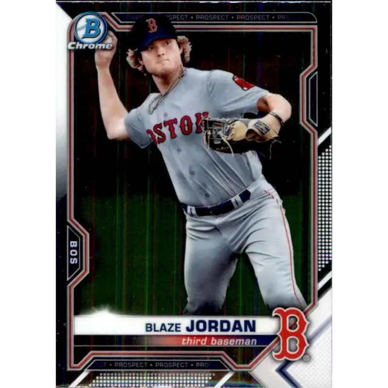 2021 Bowman Chrome Prospects #BCP-195 Blaze Jordan NM-MT Boston Red Sox Baseball Card - Baseball Card Single
