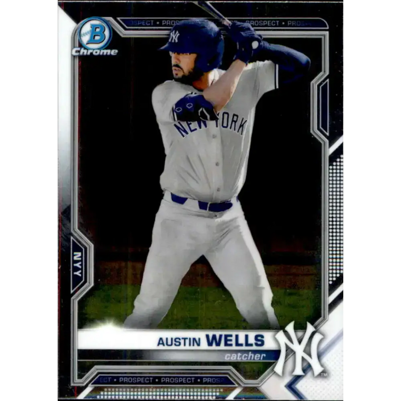 2021 Bowman Chrome Prospects #BCP-47 Austin Wells NM-MT New York Yankees Baseball Card - Baseball Card Single