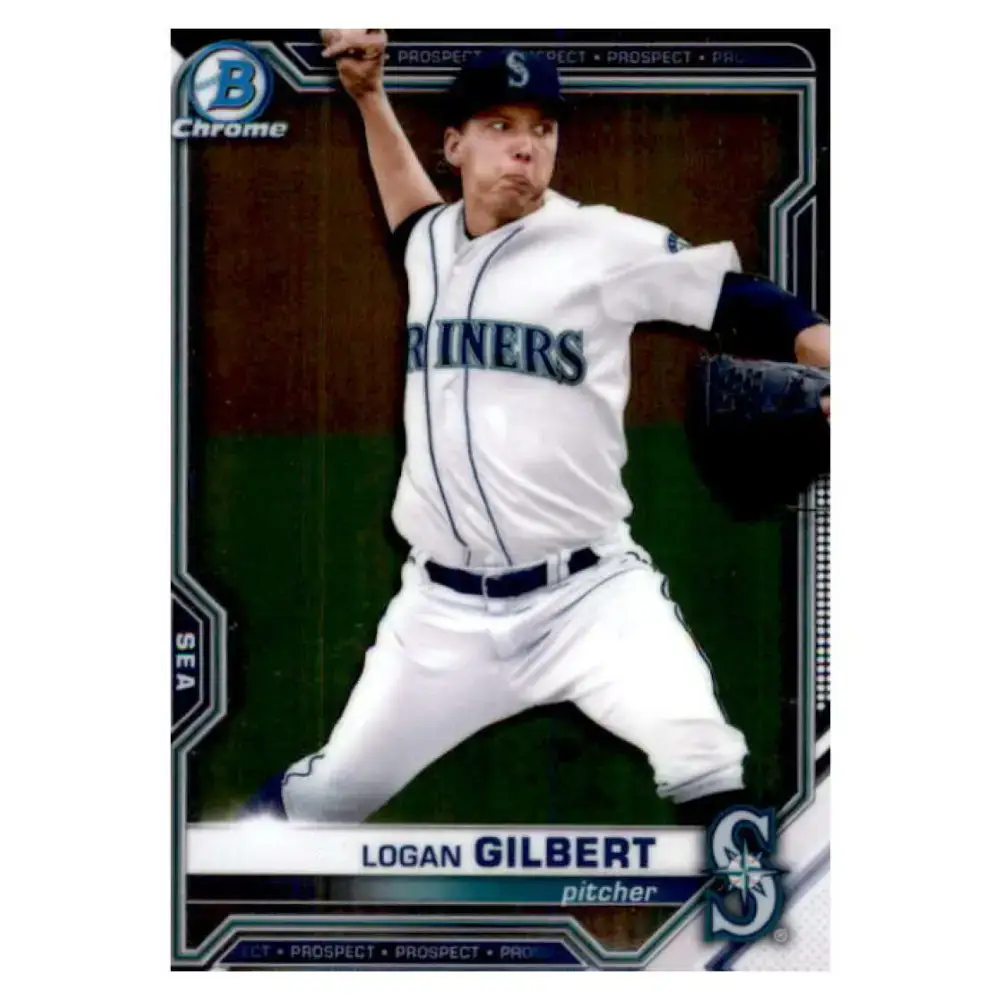 2021 Bowman Chrome Prospects #BCP-58 Logan Gilbert NM-MT Seattle Mariners Baseball Card - Baseball Card Single