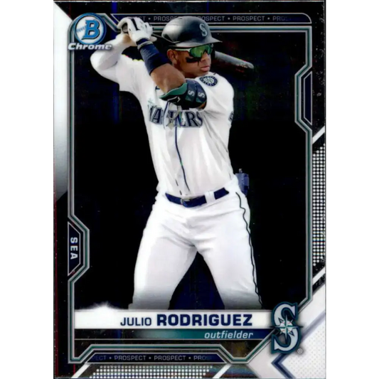 2021 Bowman Chrome Prospects #BCP-86 Julio Rodriguez NM-MT Seattle Mariners Baseball Card - Baseball Card Single