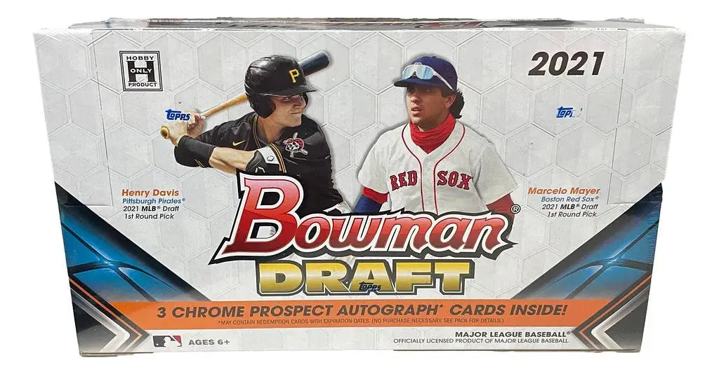 2021 Bowman Draft Baseball Jumbo Box with player images and autographed prospect cards