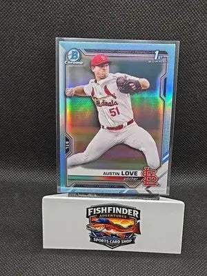2021 Bowman Draft - Chrome Austin Love #BDC-164 Sky Blue Refractor (RC) - Baseball Card Single