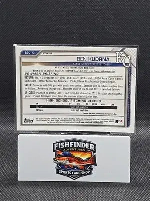 2021 Bowman Draft - Chrome Ben Kudrna #BDC-73 Refractor (RC) - Baseball Card Single