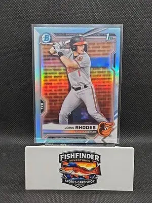 2021 Bowman Draft - Chrome John Rhodes #BDC-80 Sky Blue Refractor (RC) - Baseball Card Single