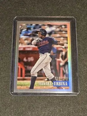 2021 Bowman Heritage #184 Misael Urbina Chrome Prospects Refractor #/199 - Baseball Card Single