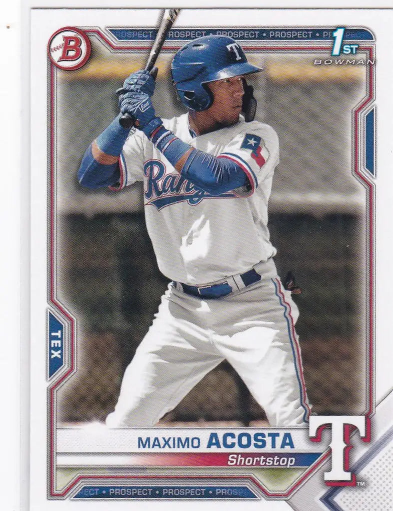 2021 Bowman Maximo Acosta 1st Bowman BP-7 Texas Rangers Prospect