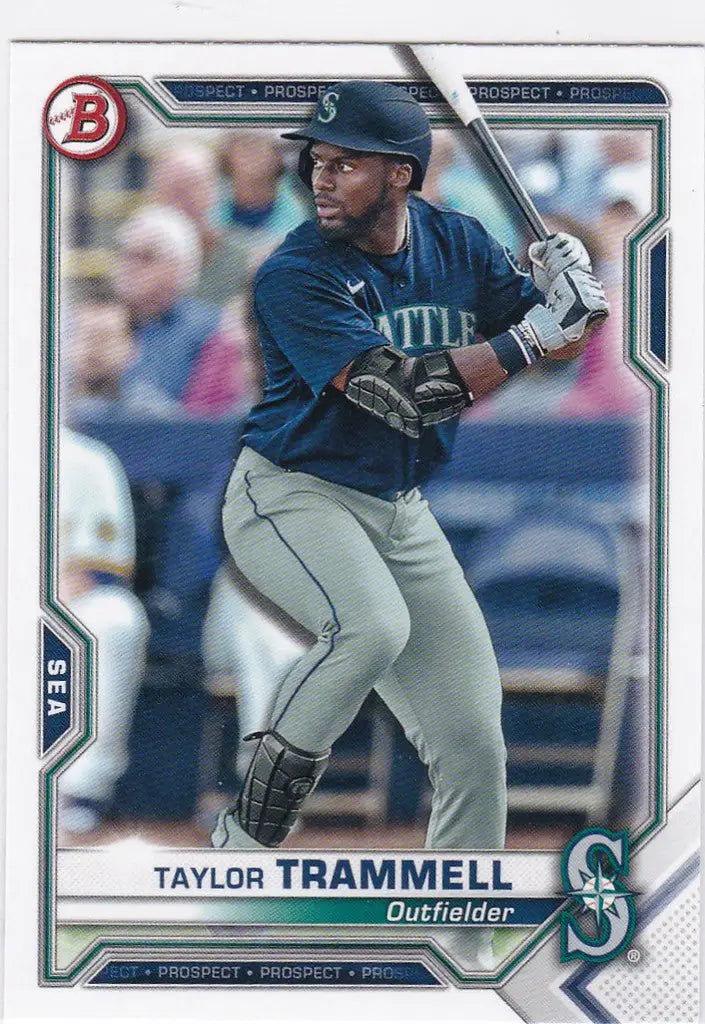 Baseball card of Taylor Trammell Seattle Mariners from Bowman Prospect #BP-132