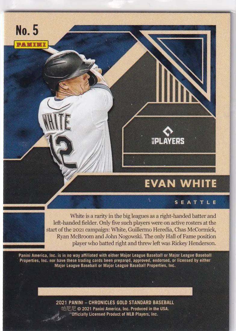 2021 CHRONICALS GOLD STANDARD #5 EVAN WHITE- SEATTLE MARINERS - Baseball Card Single