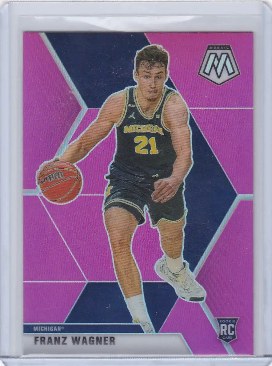 2021 CHRONICALS MOSAIC DRAFT PICK #259 FRANZ WAGNER PINK- ORLANDO MAGIC - Basketball Card Single