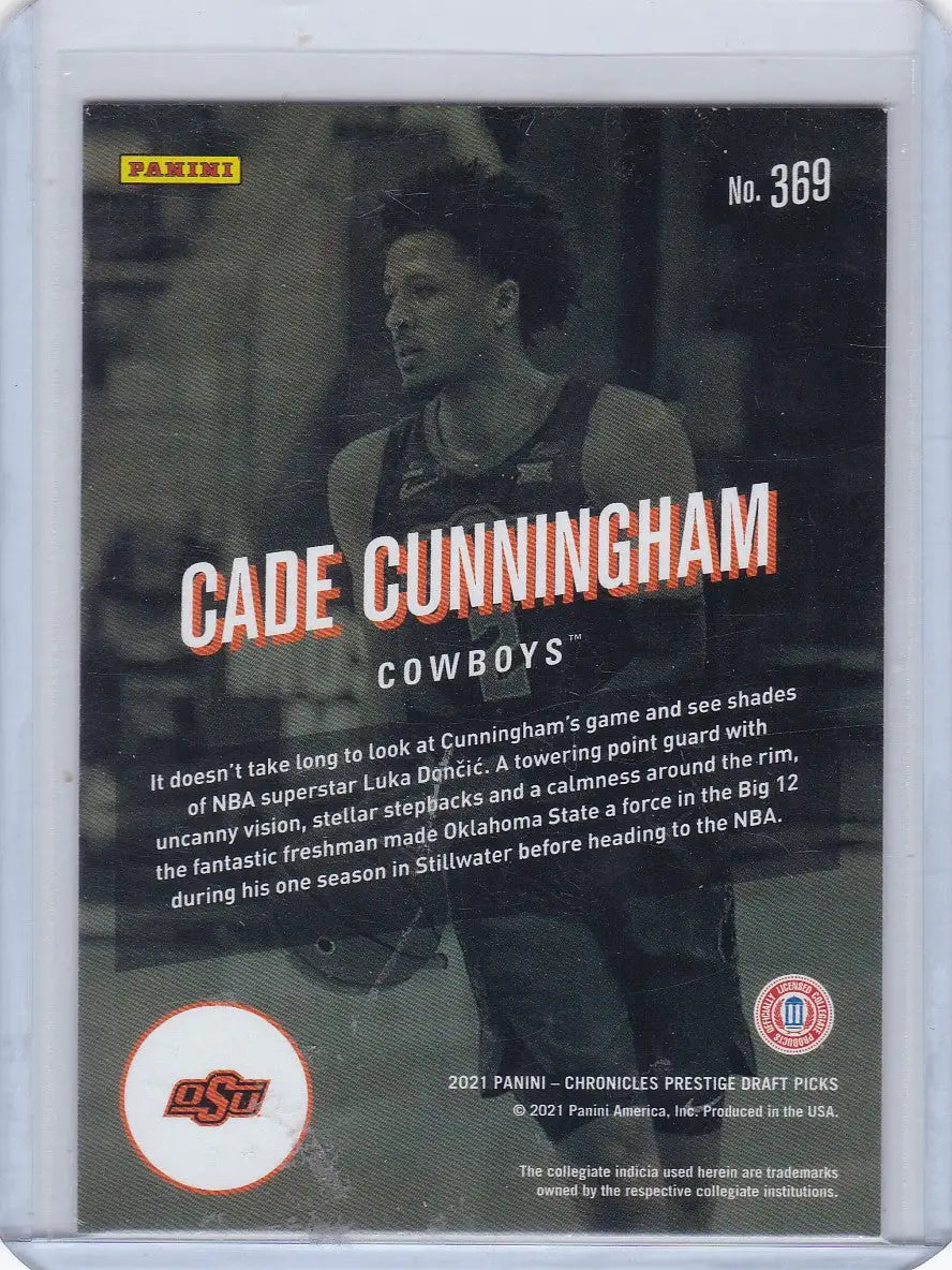 2021 CHRONICALS PRESTIGE DRAFT PICKS #369 CADE CUNNINGHAM- DETROIT PISTONS - Basketball Card Single