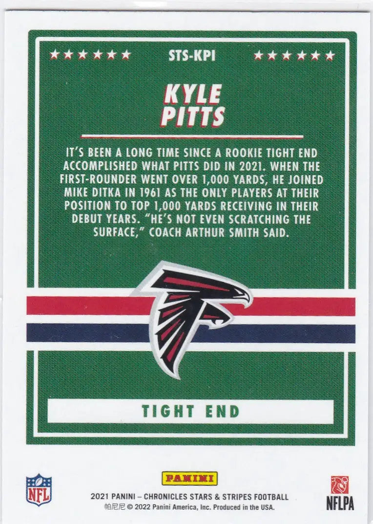 2021 CHRONICALS STARS AND STRIPES #STS-KPI KYLE PITTS- ATLANTA FALCONS