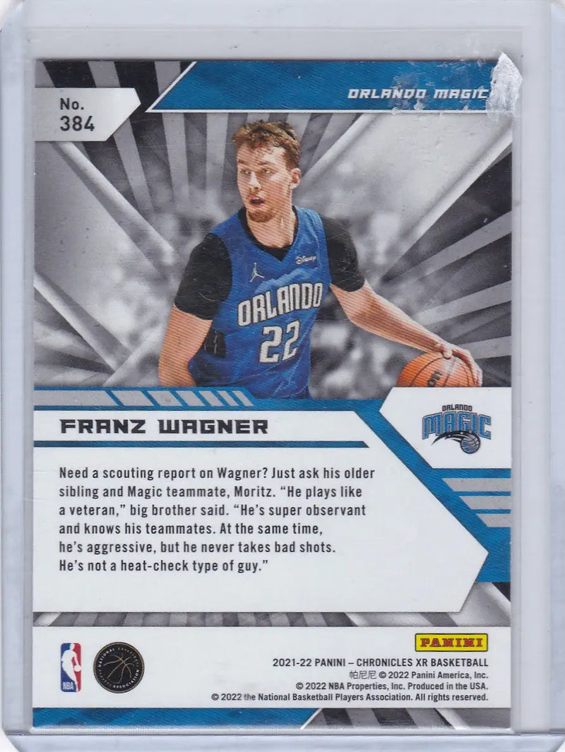 2021 CHRONICALS XR #384 FRANZ WAGNER PINK- ORLANDO MAGIC - Basketball Card Single