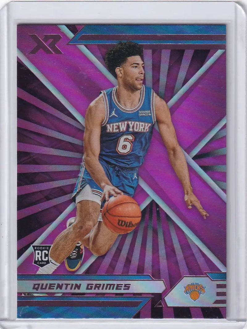 2021 CHRONICALS XR #392 QUENTIN GRIMES PINK- NEW YORK KNICKS - Basketball Card Single
