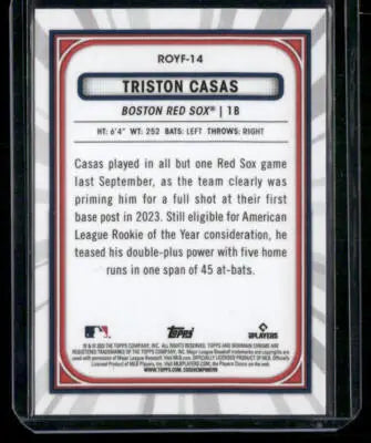 2021 Chronicles Draft Picks Triston Casas #ROYF-14 RC Baseball - Baseball Card Single