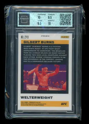 2021 Chronicles UFC Flux Asia Gold Gilbert Burns #249 RC 4/8 Arena Club 10 - UFC/MMA Card Single