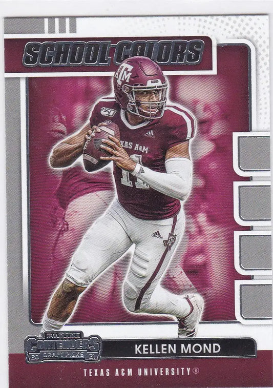 Football trading card of Kellen Mond in action from Texas A&M University