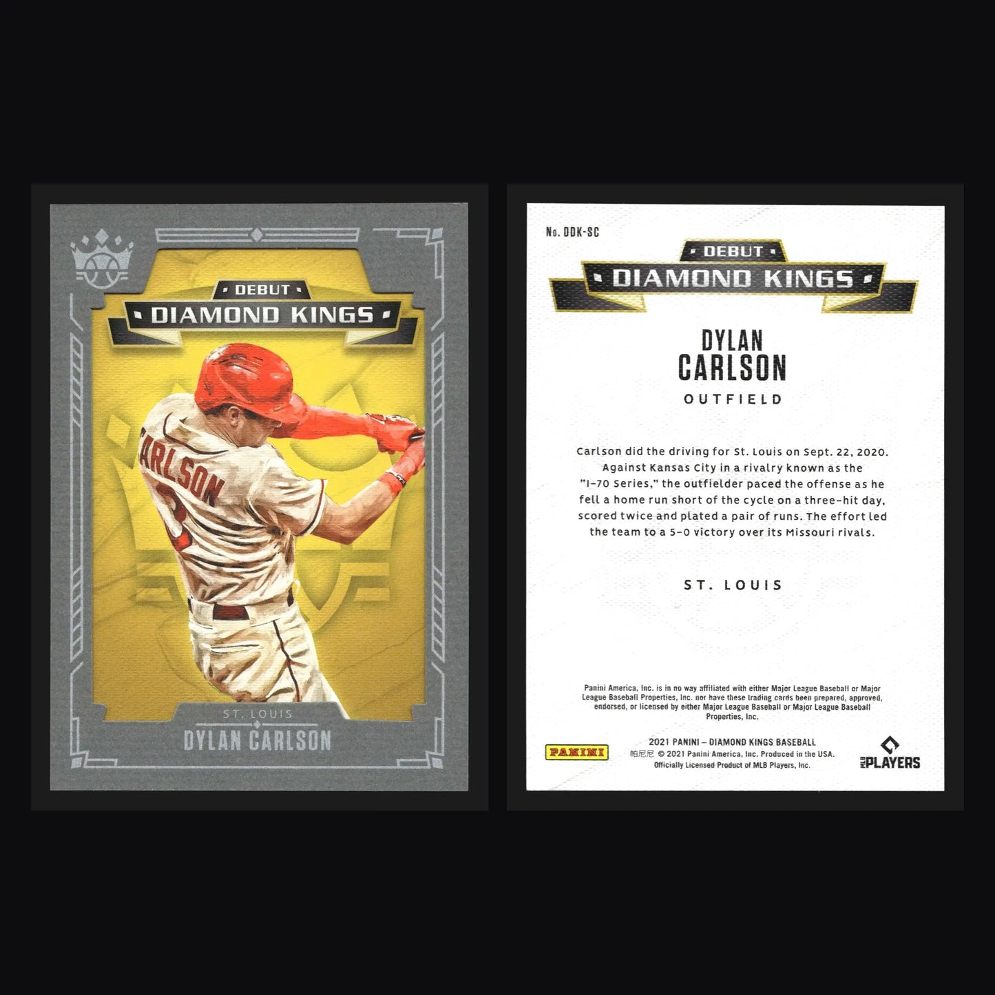 2021 Diamond Kings Dylan Carlson #DDK-SC Debut Gray Frame Cardinals - Baseball Card Single