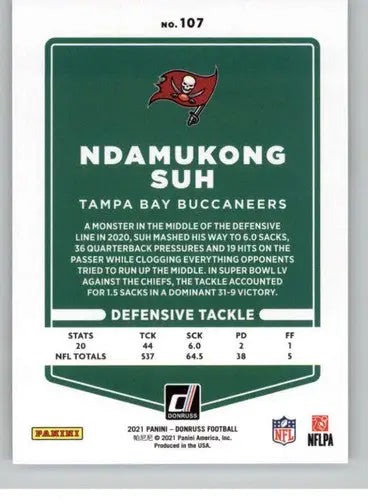 Original gloss Ndamukong Suh football card from 2021 Donruss Simply Sandoval series