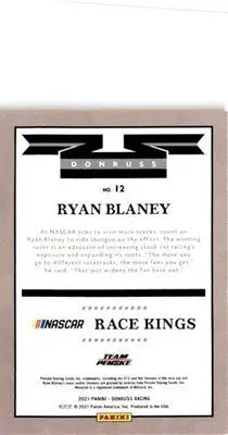 2021 Donruss #12 Ryan Blaney Red #/299