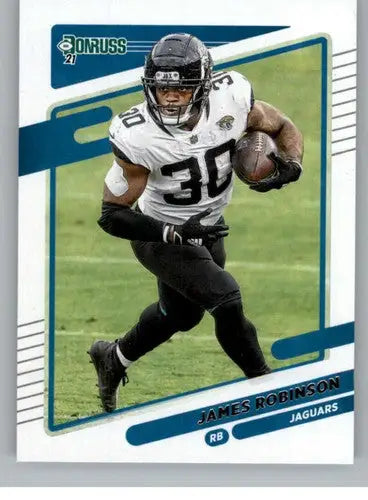 2021 Donruss James Robinson football card with original gloss in Jaguars collectible featuring simply sandoval