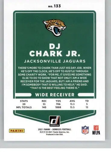 Original gloss 2021 Donruss DJ Chark Jr. football card Jaguars typically sell