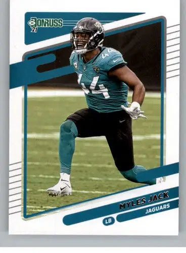 2021 Donruss Myles Jack football card with original gloss from Simply Sandoval, cards typically sell