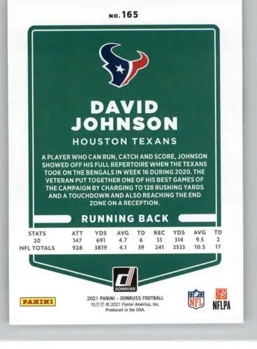 2021 Donruss David Johnson football card with original gloss by Simply Sandoval