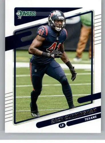 Original gloss Football trading card featuring Zach Cunningham from 2021 Donruss Texans