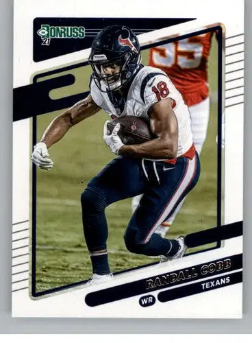 Original gloss 2021 Donruss Randall Cobb football card featuring Texans player Simply Sandoval