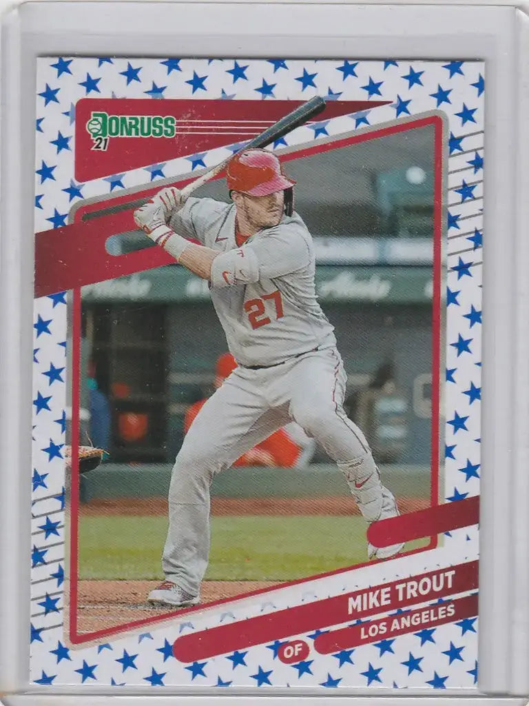 2021 Donruss #170 Mike Trout Independence Day Los Angeles Angeles