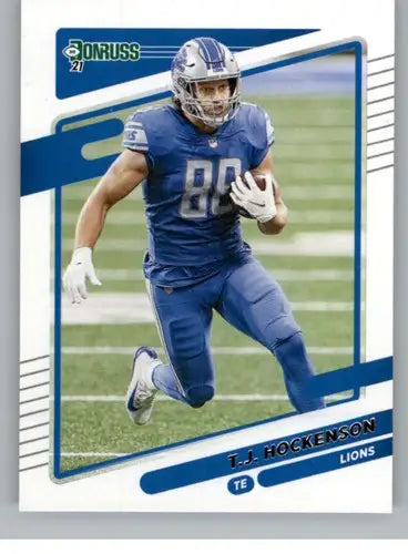 T J Hockenson football card from 2021 Donruss original gloss Hockenson NM-MT Lions