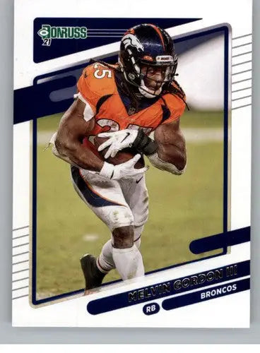 Original gloss of Melvin Gordon III football card from 2021 Donruss Broncos set