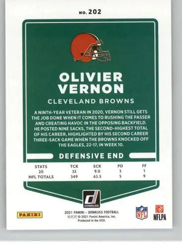 2021 Donruss #202 Olivier Vernon NM-MT Browns - Football Card Single