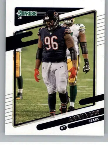 Original gloss Akiem Hicks football card from 2021 Donruss Bears collection