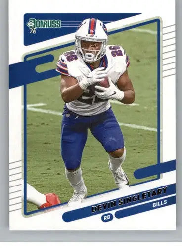 Original gloss Devin Singletary football card from 2021 Donruss Bills collection