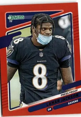 2021 Donruss #239b Lamar Jackson Press Proof Red No Helmet - Football Card Single