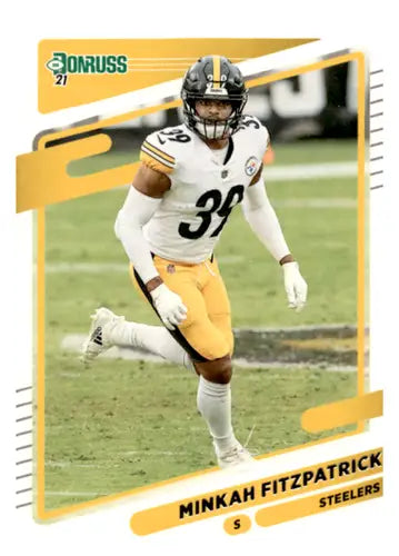 2021 Donruss Minkah Fitzpatrick football card with original gloss Steelers NM near mint
