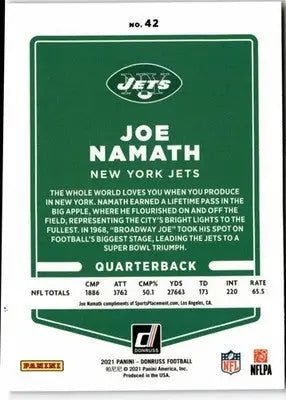 2021 Donruss #42 Joe Namath - Football Card Single